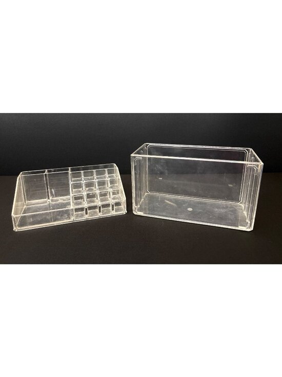 Clear Organizater Accessories - Clear Acrylic Multi-Compartment Makeup Organizer Rectangular Bin Storage Vanity